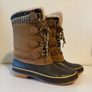 Khombu Boots Soft Fleece Duck Rubber Sole